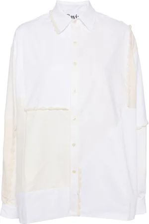 Cavia Panelled crochet-trim shirt