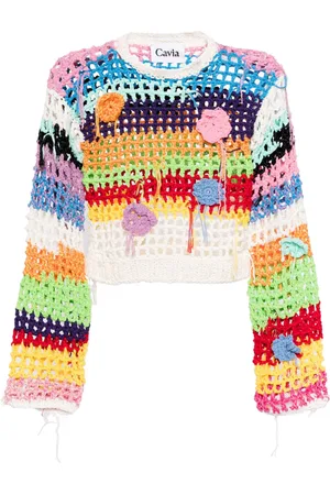 Cavia Striped crochet-knit jumper