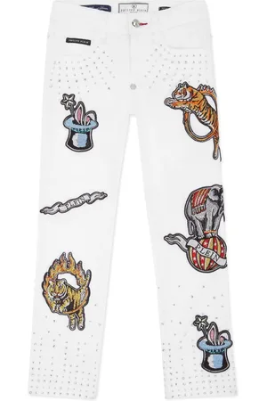 Philipp Plein Circus-appliqu??d jeans