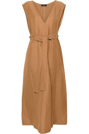 Fabiana Filippi Belted V-neck midi dress