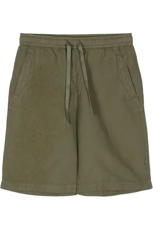 Maharishi Embroidered-motif hemp deck shorts