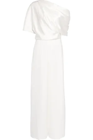 Amsale Draped wide-leg jumpsuit