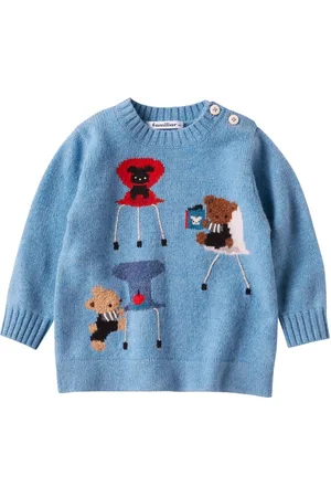 Familiar Patterned intarsia-knit wool jumper