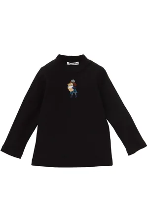 Familiar Bear-embroidered mock-neck jumper