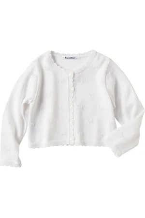 Familiar Scalloped pointelle-knit cardigan