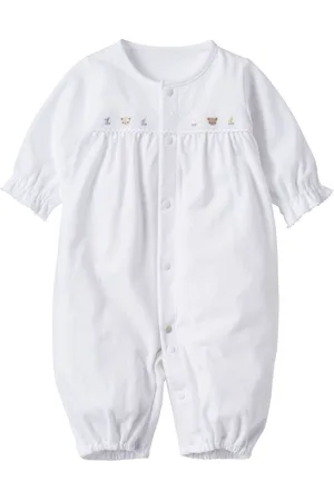Familiar Emboidered motif cotton romper