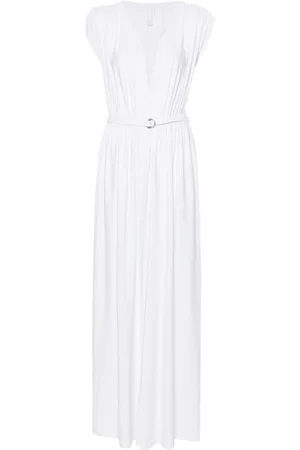 Norma Kamali Belted gathered maxi dress