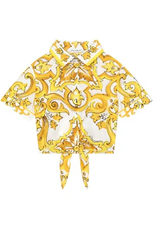 Dolce & Gabbana Majolica tie cropped shirt