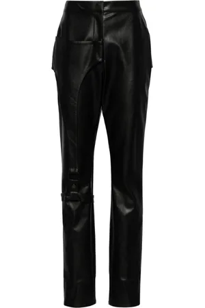 Elena Velez Moto faux-leather trousers