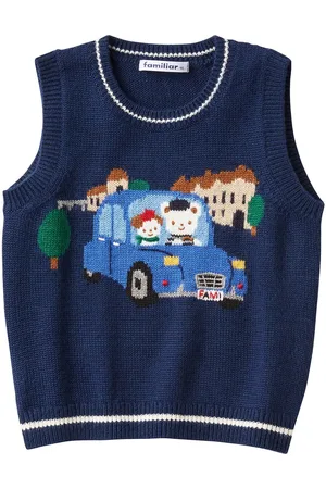 Familiar Embroidered-motif knit vest