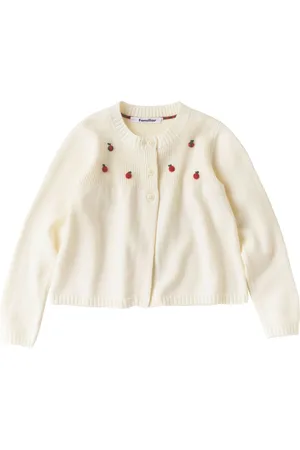 Familiar Apple-appliqu?? knitted cardigan