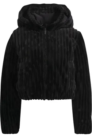 Reebok Ribbed-fleece puffer jacket