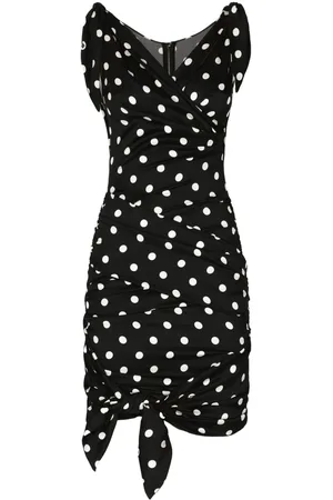 Dolce & Gabbana Polka-dot draped mini dress