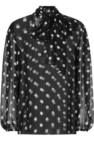 Dolce & Gabbana Polka-dot print pussy-bow shirt