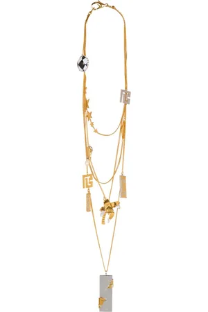 Balmain Miami embellished sautoir necklaces