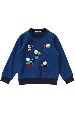 Familiar Appliqu?? cotton sweatshirt