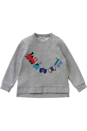 Familiar Embroidered-design cotton-blend sweatshirt