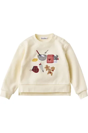Familiar Embroidered motif cotton sweater