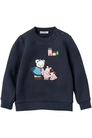 Familiar Bear-appliqu??d cotton sweatshirt