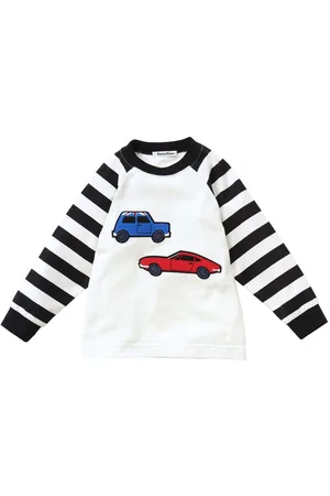 Familiar Patch-design long-sleeve cotton shirt