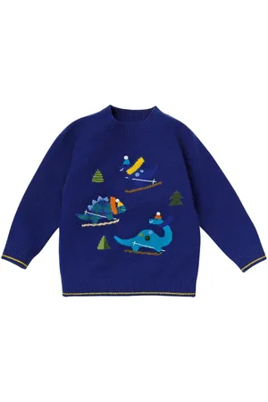 Familiar Patterned intarsia-knit wool top