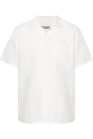 CANALI Camp-collar linen shirt