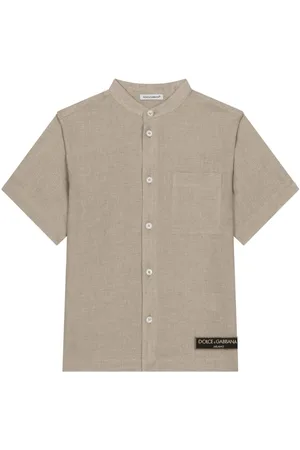 Dolce & Gabbana Logo-appliqu?? linen shirt