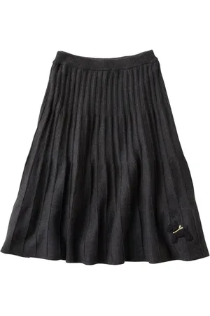 Familiar Dog-appliqu??d knitted skirt