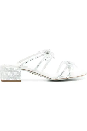 RENE CAOVILLA Floral-rhinestone 40mm sandals