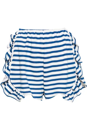 Ioana Ciolacu Striped Peony ruffled shorts