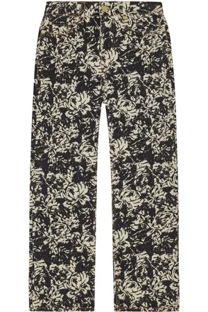 Ganni Floral-print flared jeans