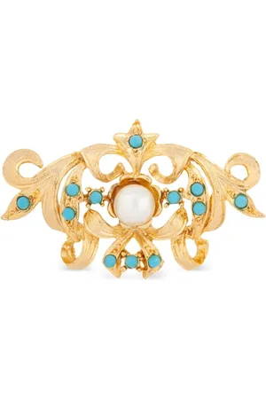 Susan Caplan 1980s Rediscovered faux-pearl embellished brooch