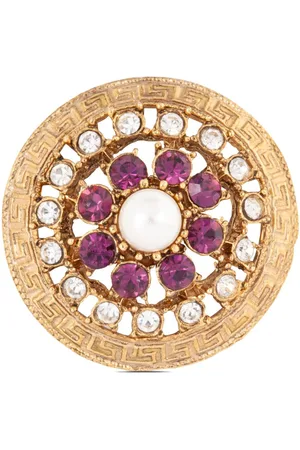 Susan Caplan 1980s Rediscovered crystal-embellished brooch