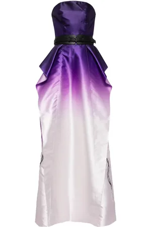 Saiid Kobeisy Gradient-effect taffeta strapless dress