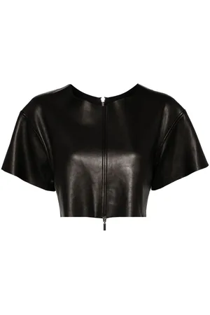 MATICEVSKI Cropped leather T-shirt