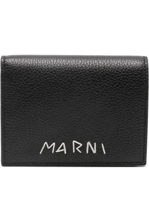 Marni Logo-embroidered leather wallet
