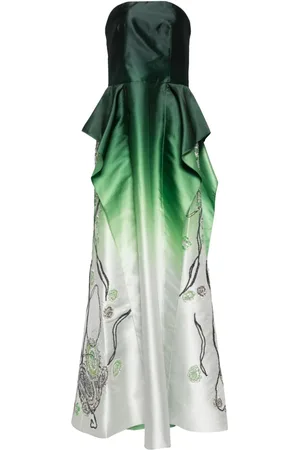 Saiid Kobeisy Gradient-effect taffeta strapless dress