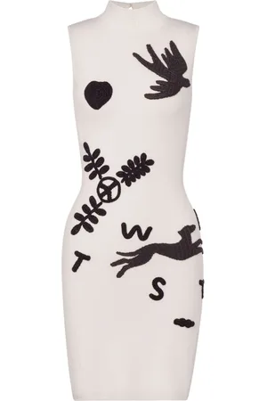 Moschino Embroidered knitted minidress