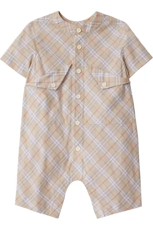 Burberry Check cotton playsuit