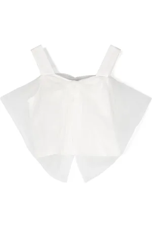 Patrizia Pepe Girl Knotted tulle crop top