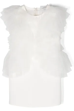 Patrizia Pepe Girl Ruffled sleeveless dress