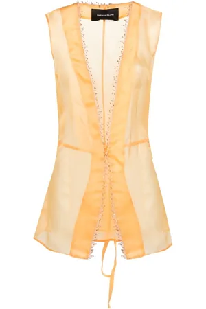 Fabiana Filippi Bead-detailed silk sheer top