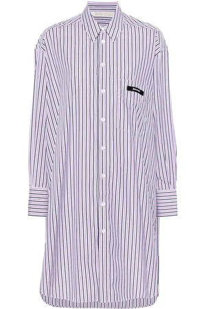 Palm Angels Striped midi shirt dress