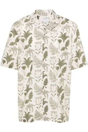 Sunspel X Katie Scott leaf-print shirt