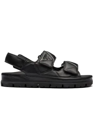 Prada Logo-lettering quilted leather sandals
