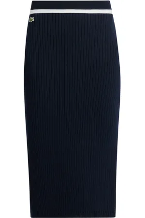 Lacoste Logo-patch ribbed midi skirt