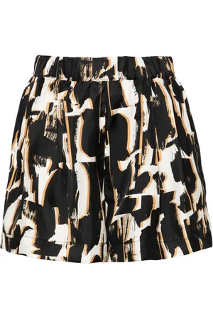 ASCENO Zurich abstract-print silk shorts