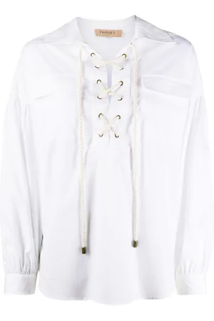 Twin-Set Lace-up loose-fit blouse