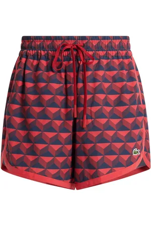Lacoste Logo-embroidered geometric-print shorts