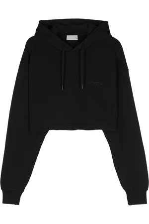 VTMNTS Logo-embroidered crop hoodie